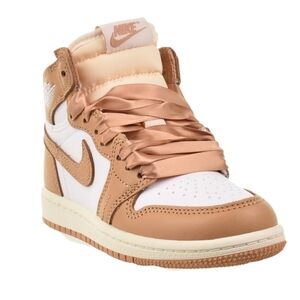 Jordan 1 Retro Kids' Praline and White High-Top OG Sneakers Size 3Y